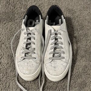 Women’s P448 White Leather Low-Top Sneakers